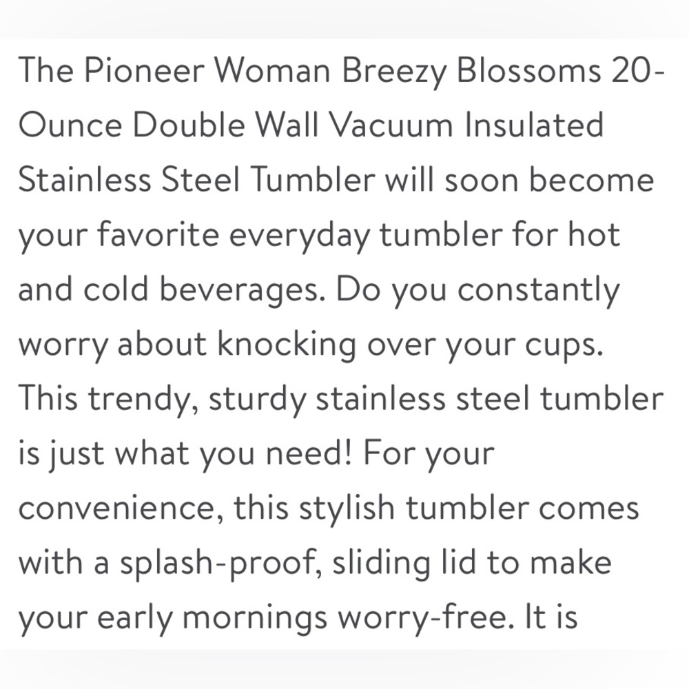 2020 HTF 🌺 New Pioneer Woman 20 oz Maverick Breezy Travel Tumbler, Coral/Pink - Picture 2 of 7